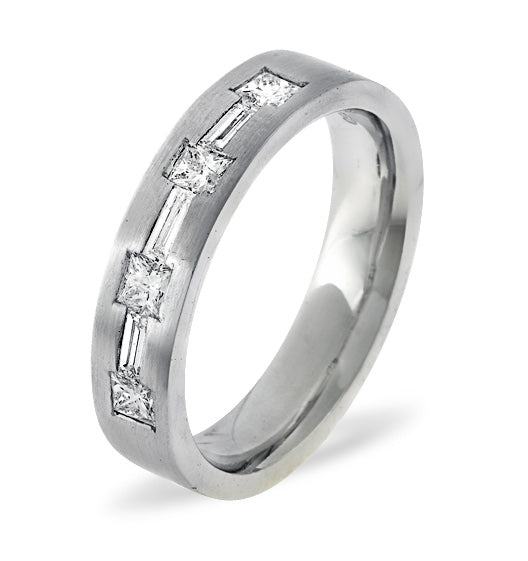 Mens 0.49ct G/Vs Diamond 18K White Gold Dress Ring